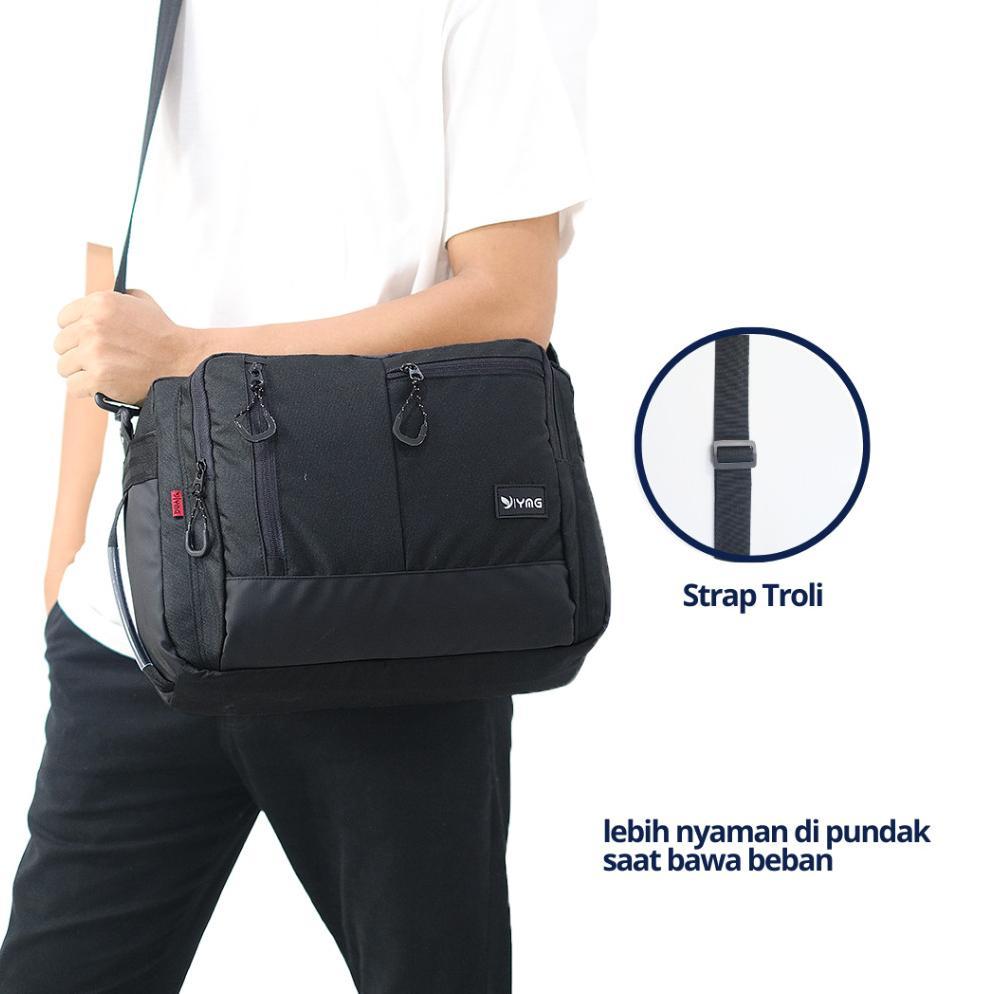 BESTPROMO Tas Selempang Laptop Pria 14 Inch, Ideal untuk Kuliah & Kerja