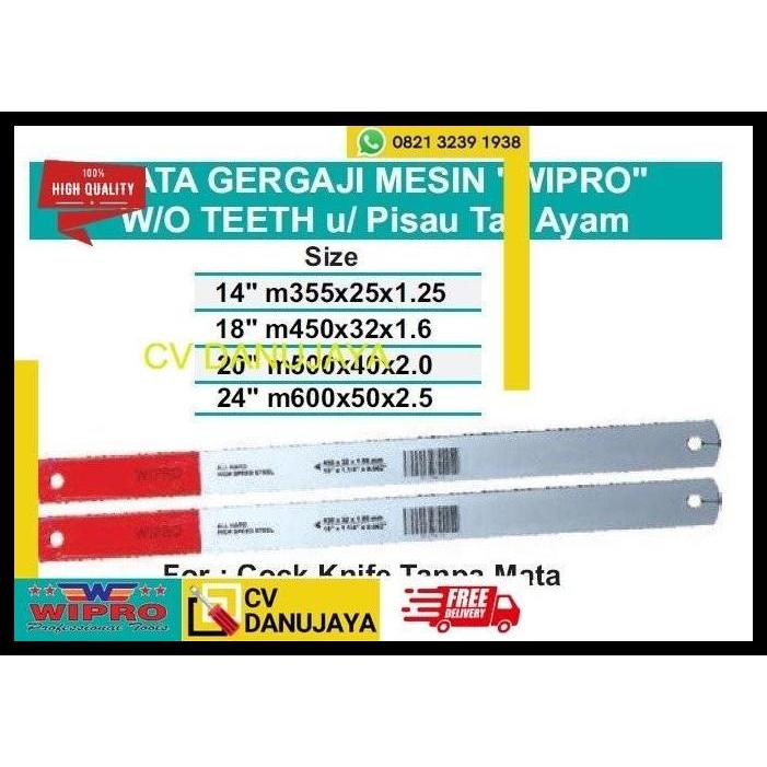 HOT DEAL MATA GERGAJI MESIN WITHOUT TEETH UNTUK PISAU TAJI AYAM 24 INCH WIPRO
