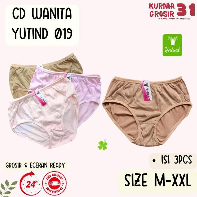 [ISI 3] Celana Dalam Perempuan YUTIND 019 Bahan Katun Polyester Polos / CD Wanita