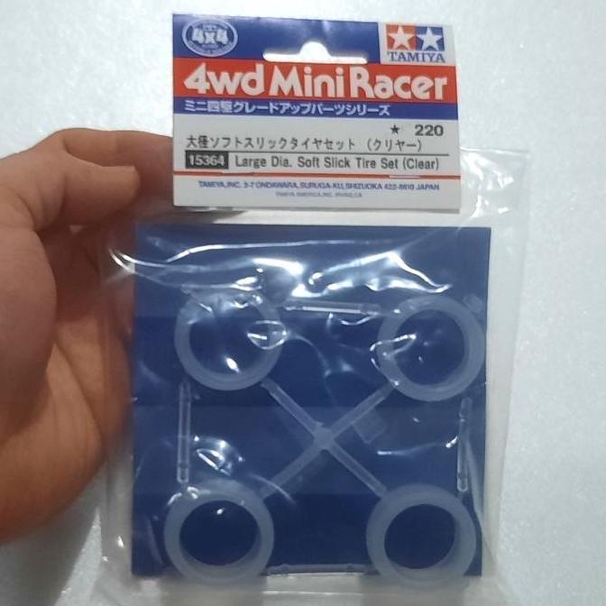 Tamiya 15364 Large Dia Soft Slick Tire Set Clear
