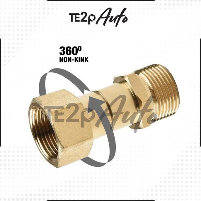 Otoco- Te2P Auto Adaptor Swivel Selang Ke Gun Jet Cleaner Swivel 360 Derajat - Adapter Penyambung Ho