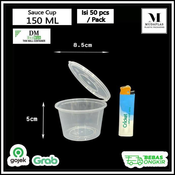 Bisakok- Sauce Cup 150 Ml Isi 50 Pcs Tempat Saos Sambal Plastik Container