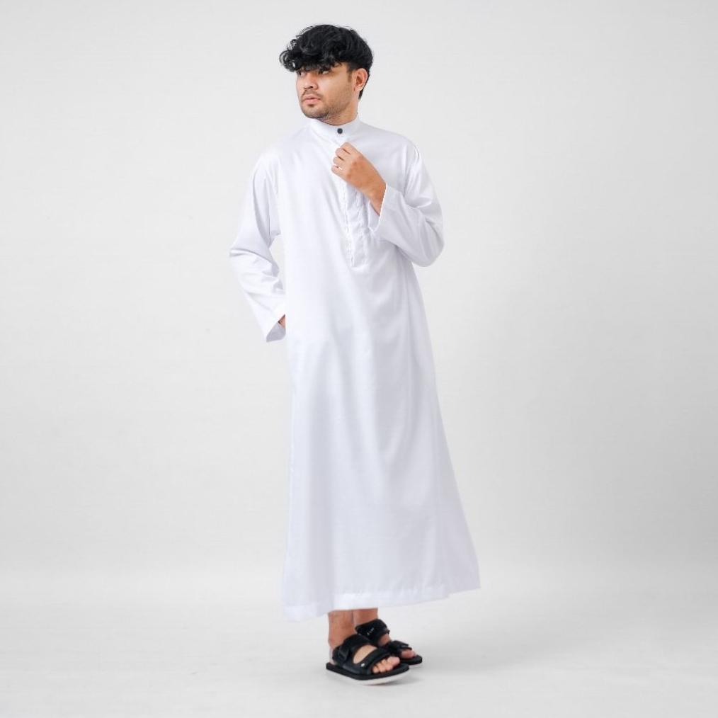 ORIGINAL GAMIS PRIA GAMIS PUTIH POLOS GAMIS HITAM POLOS LENGAN PANJANG