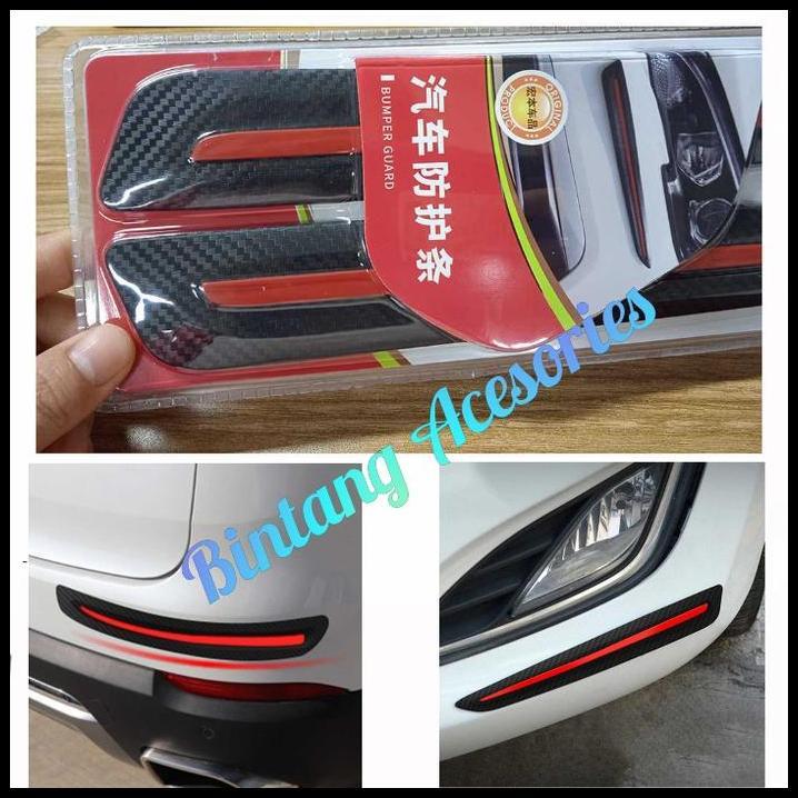 TERMURAH LIS BUMPER GUARD MOBIL CALYA CARBON LIS MERAH