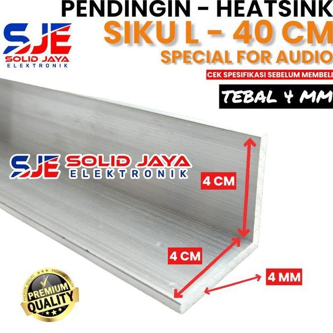 DF56 >> PENDINGIN HEATSINK SIKU L 40 CM 4X4 CM MODEL L SIKU SUDUT 4 X 4 CM HETSINK HETSING 4CMX4CM 4