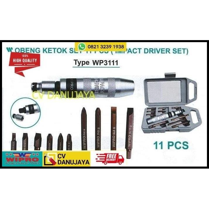 TERBARU OBENG KETOK SET 11PCS (IMPACT DRIVER SET) WIPRO 