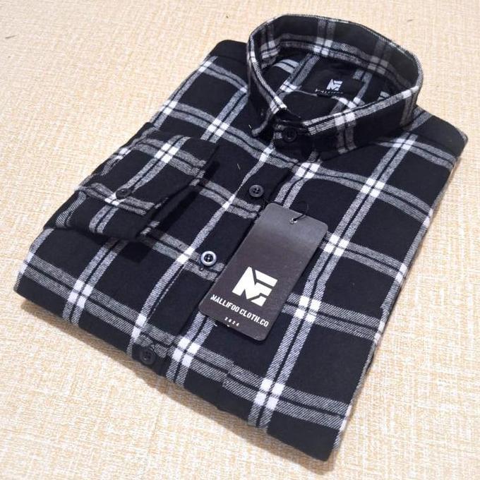PREMIUM Mallifoo - Baju Kemeja Lengan Panjang Premium Pria Wanita Motif Kotak Kotak Kekinian Hem Fla