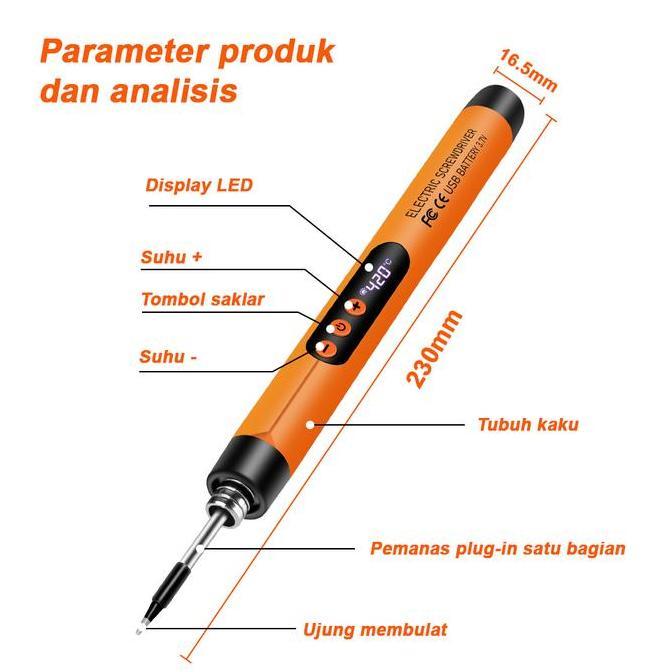 Lansungkirim- Besi Solder Elektrik Usb Rumah Portabel Pengisi Daya Nirkabel Besi Solder Perbaikan Si