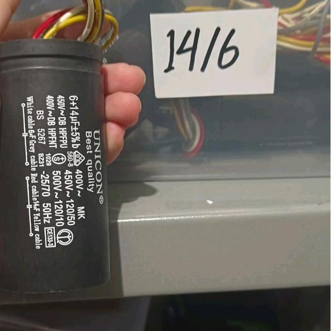 kapasitor mesin cuci electrolux 14 6uf Merah TERBAIK