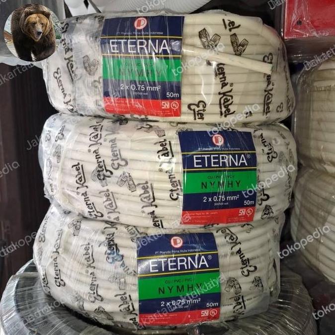 kabel serabut NYMHY 2 x 0.75. 2x0.75 eterna