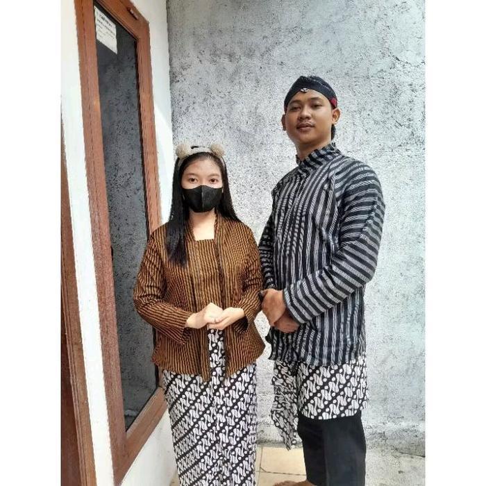 TERLARIS Baju lurik adat jawa laki / perempuan dewasa baju surjan adat jawa - BAHAN HALUS