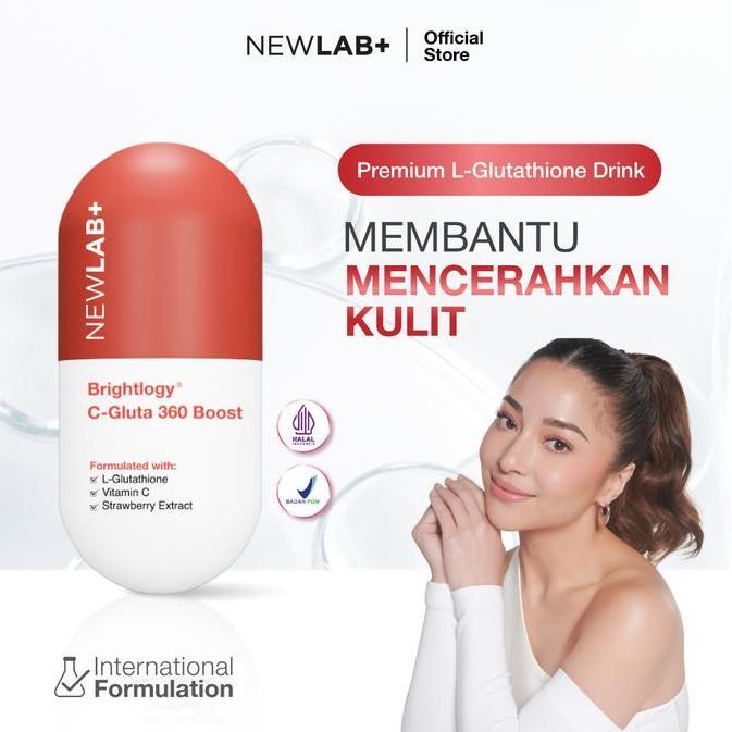 Bisabanget- Newlab Brightlogy C-Gluta 360 Boost | Suplemen Glutathione | Minuman Glutathione Bpom | 