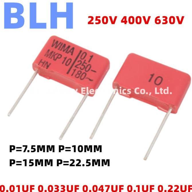 5PCS WIMA RED MKP10 7.5MM 10MM Film Capacitor Hi-Fi Audio P7.5 P10 P15 P22.5 250V 400V 630V 0.01UF 0