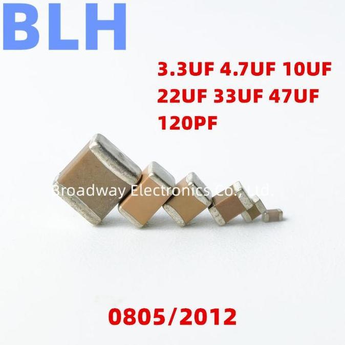 100PCS 0805 3.3UF 335K 4.7UF 475K 10UF 106K 22UF 226K 33UF 336M 47UF 476M 120PF 2012 SMD Chip Multil