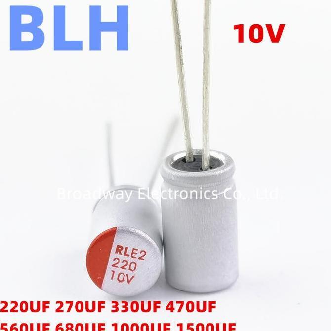 10PCS DIP Solid Electrolytic Capacitor 10V 220UF 270UF 330UF 470UF 560UF 680UF 1000UF 1500UF 5X8MM 6