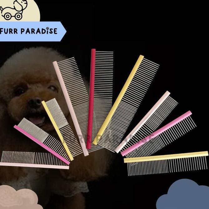Pet Grooming Metal Comb , Sisir Anjing Stainless Poodle Bichon AS