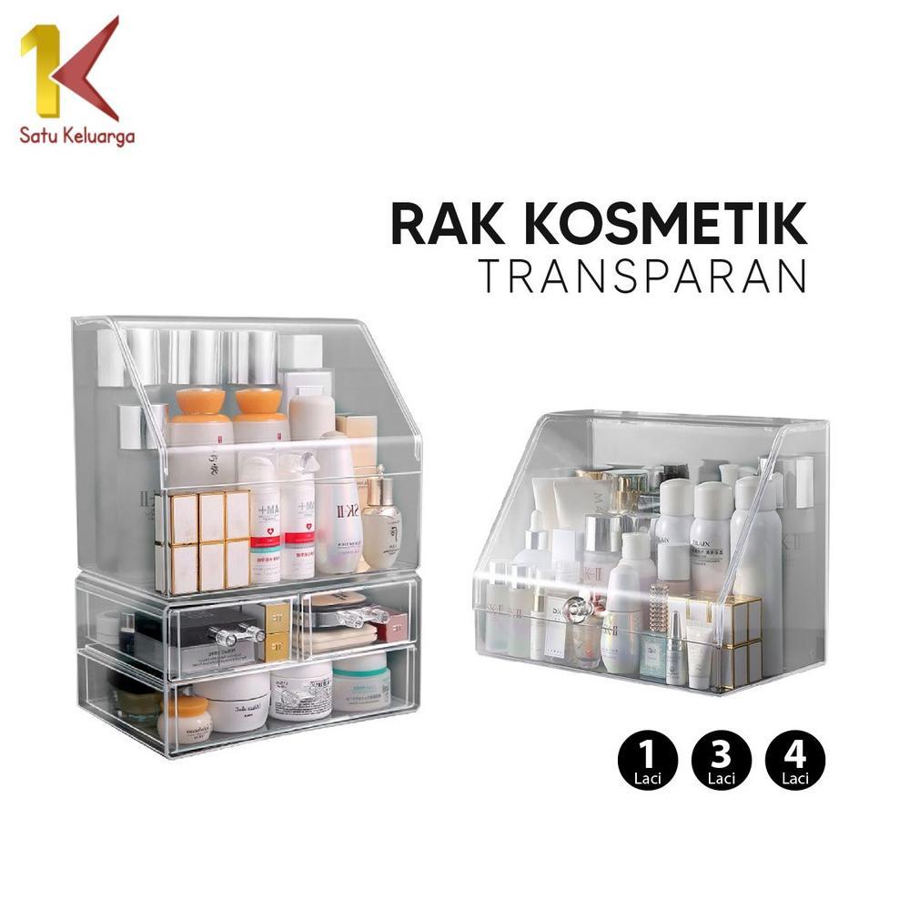 [ZR] Satu Keluarga Rak Kosmetik Acrylic Transparan Dengan Penutup Anti Debu K133 Storage Box Laci Te