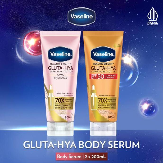 Bytxc- Deals Vaseline Gluta Hya Flawless Bright 200Ml + Vaseline Gluta Hya Spf 50 200Ml / Vaseline G