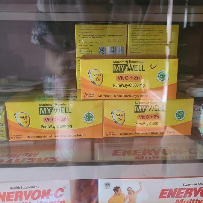 Lansungkirim- My Well Vit C + Zn Vitamin C Zink Zinc 500 Mg Per Box Isi 60 Kaplet
