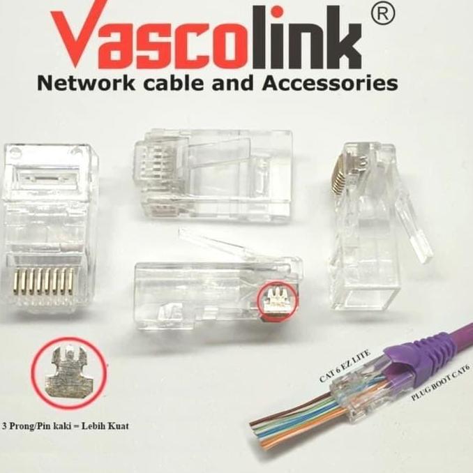 Wizard- Vascolink Konektor Rj45 Cat.6 ( Ez Gold ) Anti Gagal