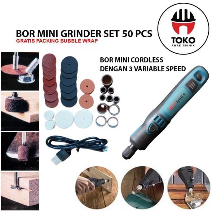 Cordless Mini Grinder Tuner Fullset / Mini Grinder Ukir Multifungsi