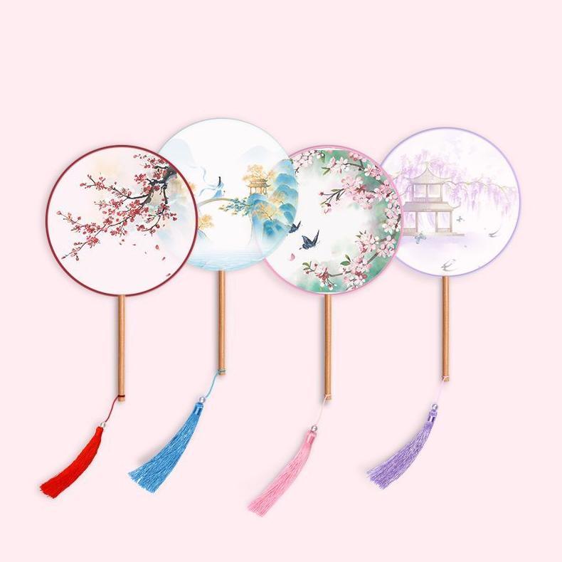 Kipas Kain Oriental Premium Kipas Kain Bulat Premium Kipas Sangjit Kipas Imlek Terlalris