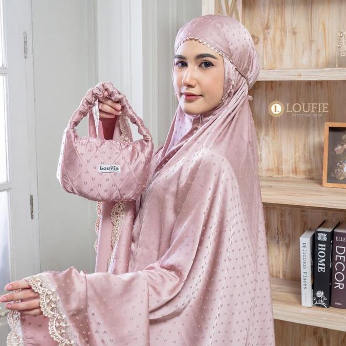 LOUFIE - Mukena Dewasa Silk Uragiri 2 In 1 Renda Ayzara Mewah