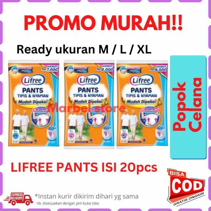 [PAKET MURAH 20PCS] LIFREE SACHET PANTS POPOK CELANA DEWASA ORANG TUA