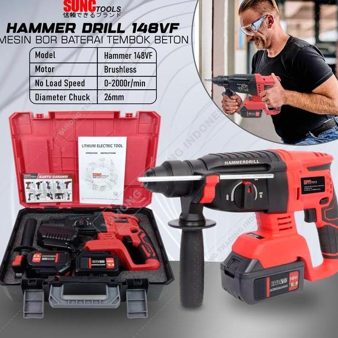 DEZOVRY Cordless Rotary Hammer Drill Brushless SUNC TOOLS Bor Bobok Beton SUNC TOOLS