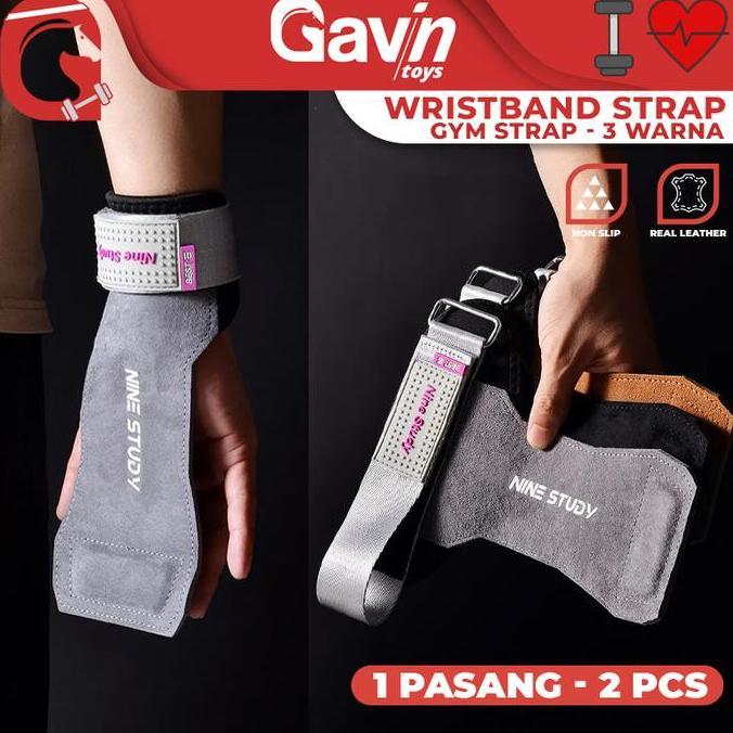 Gym Strap Kulit - Gym Leather Hand Strap Anti Slip - Hand Protector Fitness - Nine Study