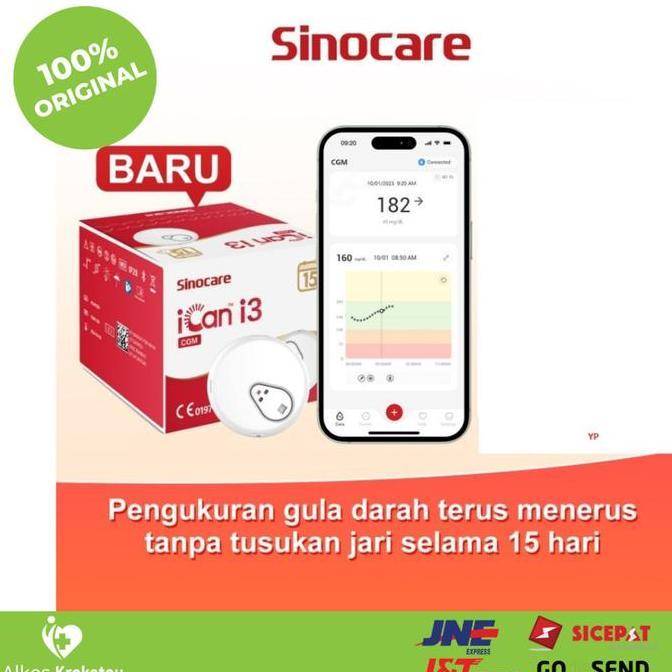 Sinocare iCan i3 Alat Cek Gula Darah Tanpa Tusuk Jarum / CGM / 15 Hari Berkelanjutan