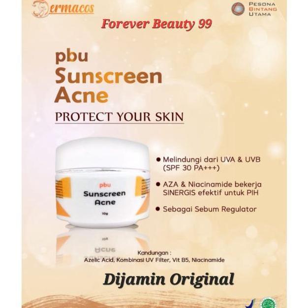 PBU Sunscreen Acne cream - sunblock krim SPF 30 - berminyak berjerawat