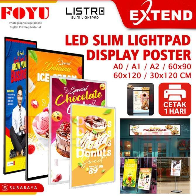 NEW Listro LED Menu Slim Light Pad A2 A1 A0 60x90 30x120 60x120 cm Neon Box Display Sign Board Cafe 