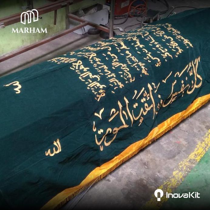 KAIN PENUTUP KERANDA BELUDRU + BORDIR AYAT KURSI