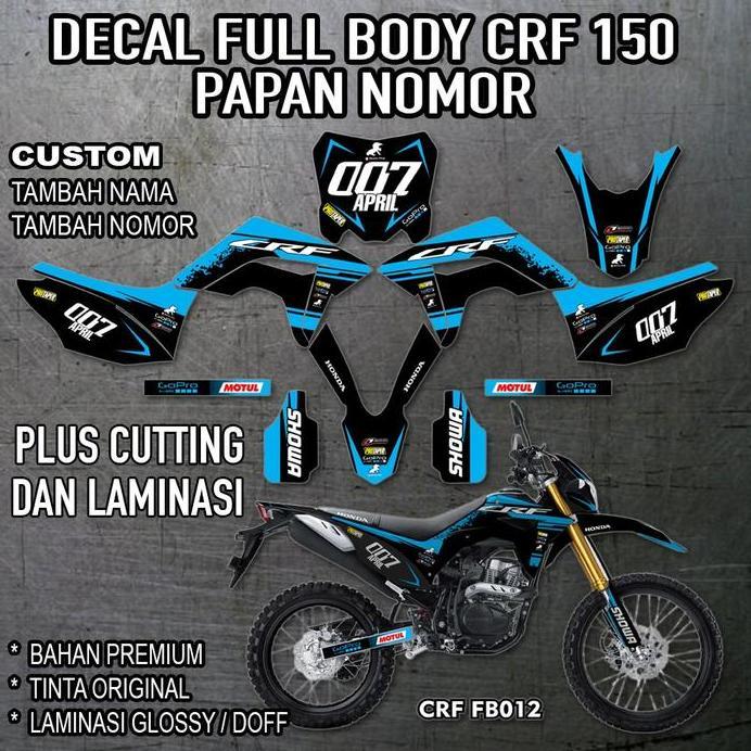 Decal Full Body CRF 150 Papan Nomor