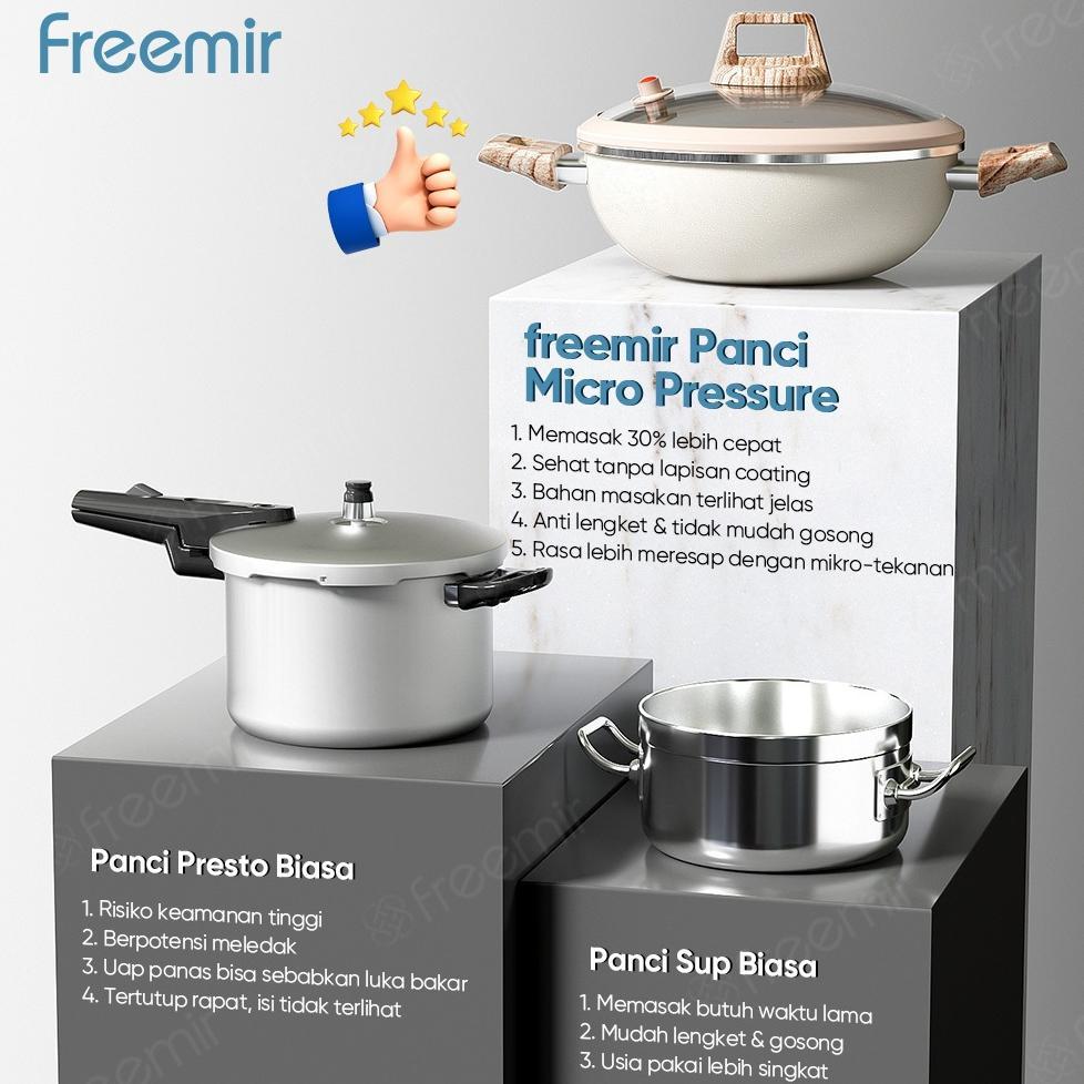 HOT PRODUCT [OFFICIAL] freemir Ibu Rumah Tangga Mama Muda Micro-pressure kuali anti lengket Beige/Hi