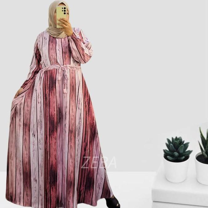 Zeba | Aurel Gamis Jumbo Busui LD120 130 140 150 Muat BB 70 - 150 kg Maxi Dress Serut Wanita Bahan S