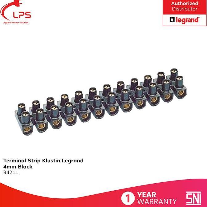 Legrand Terminal Blok Strip Kabel Klustin Krustin 2.5mm Hitam 34211