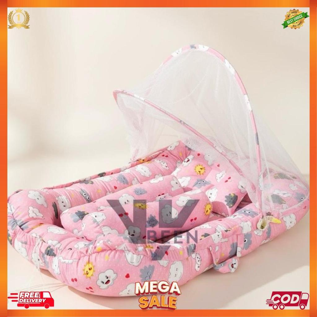 Premium Kasur Bayi Newborn Set Kelambu / Kasur Bayi Kelambu Set Dengan Bantal Guling / Kasur Kelambu