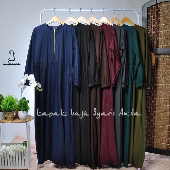 Labasa Gamis Syari Polos Toyobo Aneka Warna Gelap | Gamis Only