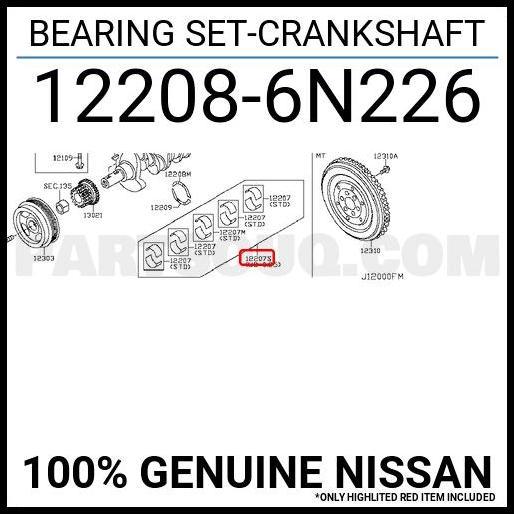 GRATIS ONGKIR BEARING SET CRANKSHAFT 0.25 NISSAN XTRAIL T30 ORI GENUINE PART 