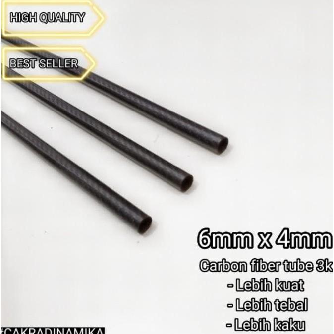 (Allthebest) Pipa carbon 6mm x 4mm Carbon fiber 3K kuat dan ringan