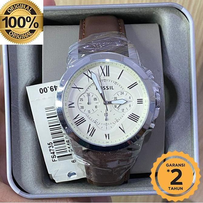 Jam Tangan FS 4735 Brown Leather Original Men terlaris
