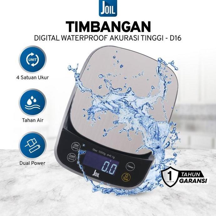 Joil Timbangan Dapur Digital 5Kg & 10Kg Waterproof Charger - D16