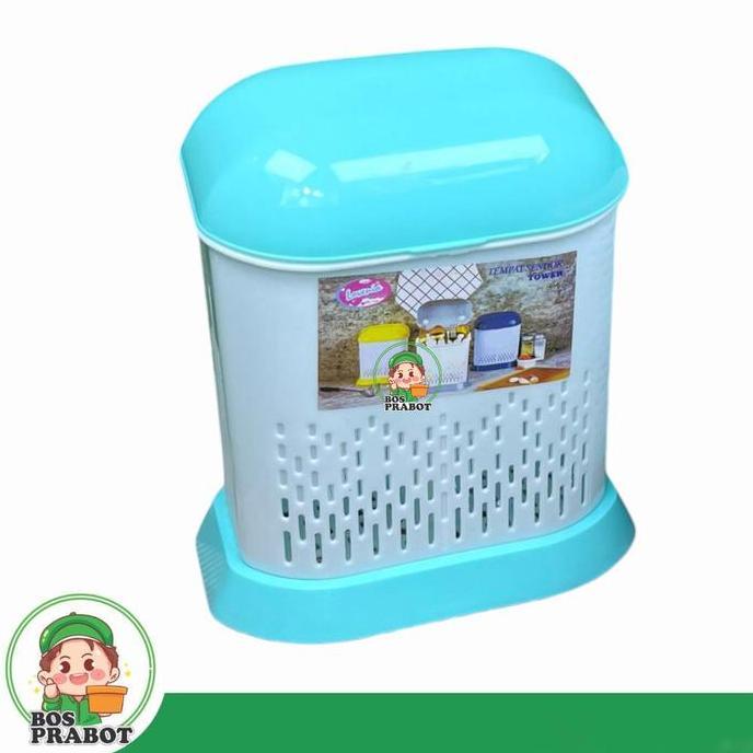 Saveyou- Tempat Sendok Dengan Tutup Ungu / Tempat Sendok Dengan Tutup Pink Plastik Dengan Tutup Peny