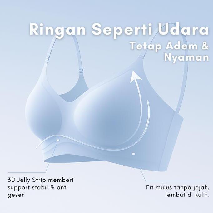 Nixwhat- Uru [2 Pcs] Bra Air Jelly Bra Tali Ramping Premium Super Ringan & Nyaman Dipakai - Tebal, A