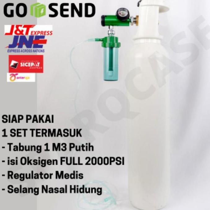 Medkit- Tabung Oksigen 1 M3 Set Brikut ( Isi O2 + Reg. Portable)