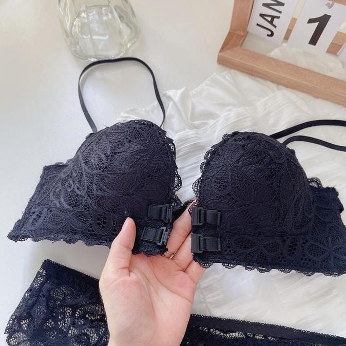 Nixwhat- Bra Kancing/ Pengait Depan Sexy Busa Tebal Push Up Tanpa Kawat Bh Kancing Dewasa  Seamless 