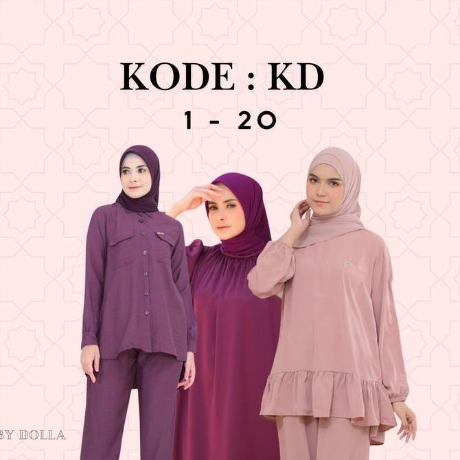 Wkwkwk- By Dolla - Kode Kd 1-20 - Baju Oneset Gamis Muslim Wanita Elegan Nyaman Harian