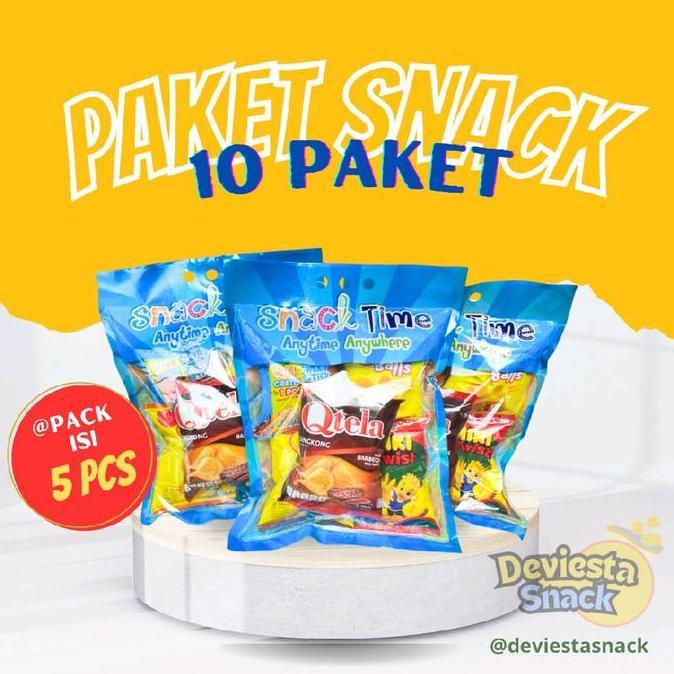 (ISI 5) 10 Paket Snack Time Indofood Acara Pesta Ulang Tahun Hajatan isi 5 Pcs snack per Paket Snack